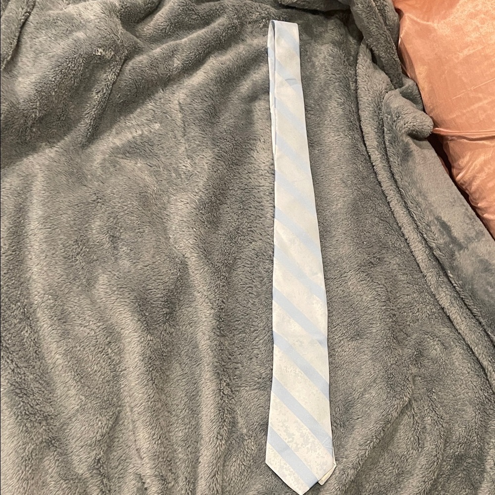 Vintage Ambassador Blue and White Striped Tie